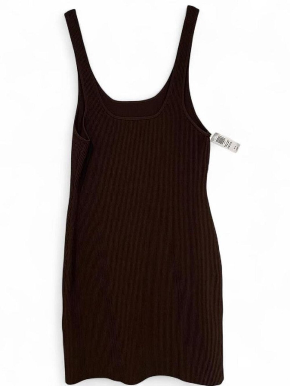 Beautiful Babaton by Aritzia Sculpt Knit mini dress in rich espresso brown.